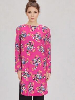 Floral Keyhole Shift Dress - Pink